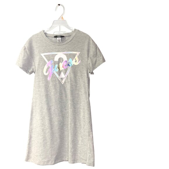 Guess Girls‎ Logo Print Short Sleeve Dresses Set Gray & Purple7/8 NWT - Picture 1 of 9